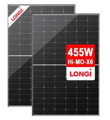 Μονοκρυσταλλικό ηλιακό πάνελ Longi Hi-Mo 6 LR5-54HTH 445-455W Μισό κύτταρο μονό γυαλί