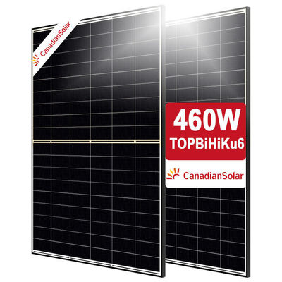 Δυαπλής όψεως ΚαναδικάSolar TOPBiHiKu6 430 435 440 445 450 455 460W N-Type TOPCon Tech 108 κυψέλες για το ηλιακό σύστημα